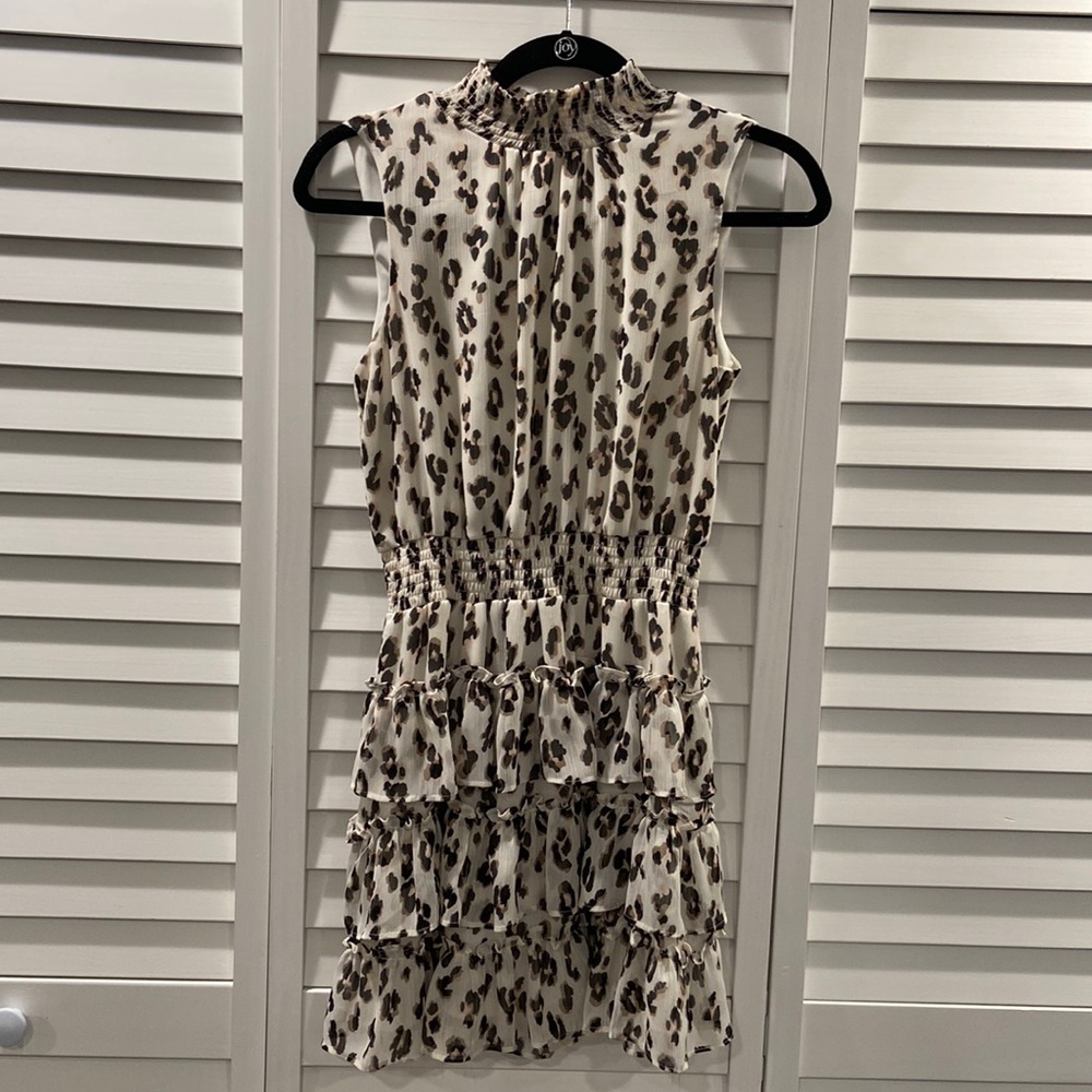 EXPRESS Leopard Ruffle Dress